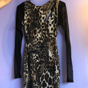 Black leopard dress